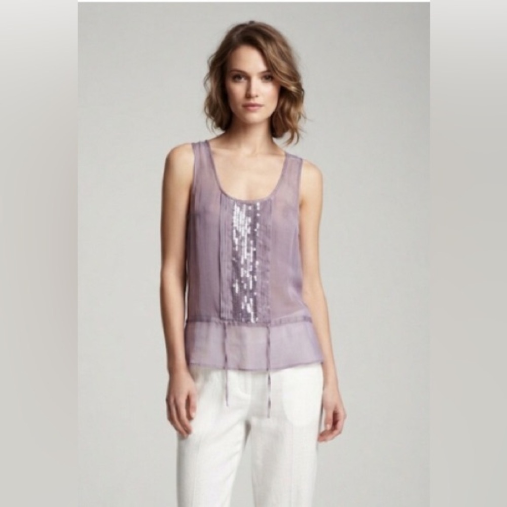 RW&Co. | Sheer purple with sequin Tank | size S